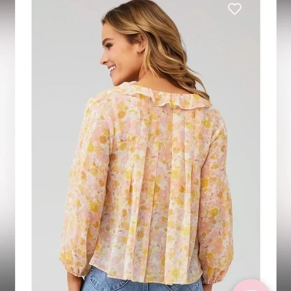 For Love & Lemons floral chiffon top - Picture 3 of 11